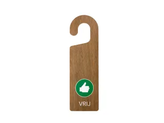 Kunststof deurhanger 250x75mm Vrij - Bezet Houtlook 10 stuks - 2
