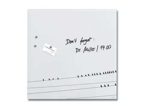 Glasmagneetbord Sigel mat LITTLE BIRDS 48x48cm