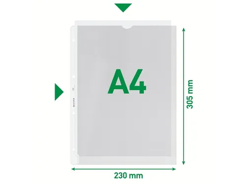 Showtas Leitz 4780 A4 4-gaats Pp 0.13mm Nerf 2 Zijden Open