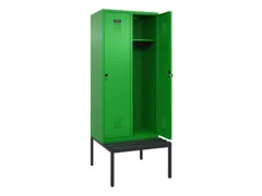 locker met bank,HxBxD 2120x800x815mm,2vak,vak B 400mm,draaigrendel