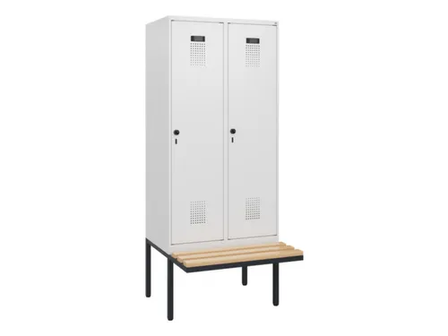 locker met bank,HxBxD 1950x800x815mm,2vak,vak B 400mm,draaigrendel