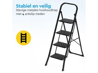Huishoudtrap BRASQ 4 treden SLM400 zwart - 12