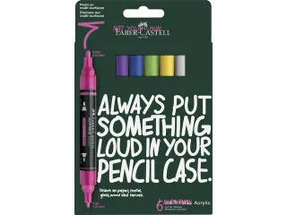 Acrylmarker Faber-Castell Multimark 6 stuks Vibrant kartonetui - 1