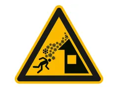 waarschuwingsbord,v. binnen/buiten,Waarschuwing voor daklawine
