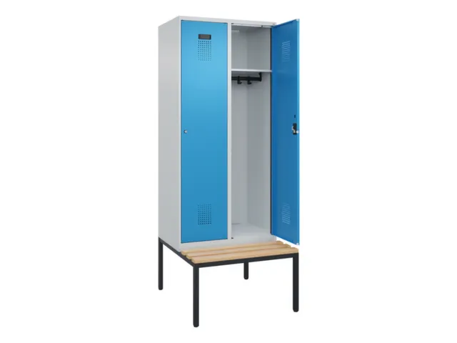 locker met bank,HxBxD 2120x800x815mm,2vak,vak B 400mm,cilinderslot