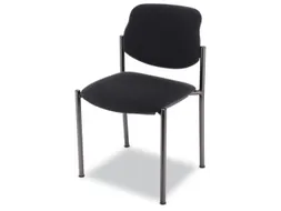 Bezoekersstoel,4Voeten Ronde Buis Zwart,Zitting Stof Zwart