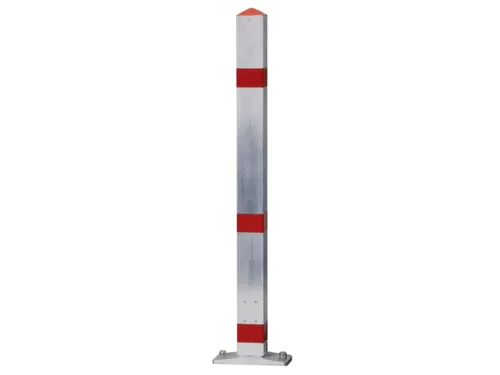 Afzetpaal Vierkant 70X 70M Vast Bodemplaat Spitse Kop Verzinkt/rood