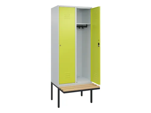 locker met bank,HxBxD 2120x800x815mm,2vak,vak B 400mm,cil.-slot