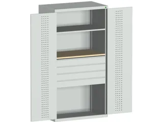 systeemkast 2000x1050x650mm 1 legbord 4 laden RAL7035 - 1