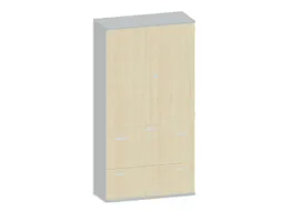Kantoorkast 1920x1000x430m Romp Lichtgrijs Decor Front Esdoorn