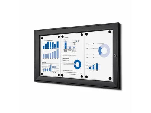 Vergrendelbaar Mededelingenbord Indoor/ Outdoor 3xA4 Zwart