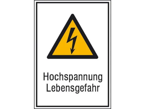 waarschuwings-combibord,v. binnen/buiten,Hoogspanning levensgevaar,PVC