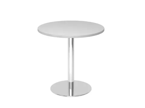 vergadertafel,HxØ 745x800mm,rond,schotelvoet chroom,ronde buis