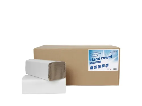 Handdoek Cleaninq Z-vouw 1-laags Naturel 20x250 stuks