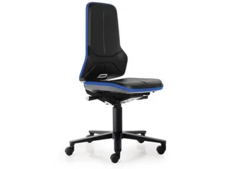 Modulaire Draaistoel 450-620mmx470mm Blauw Voetkruis Zwart Wielen - 3