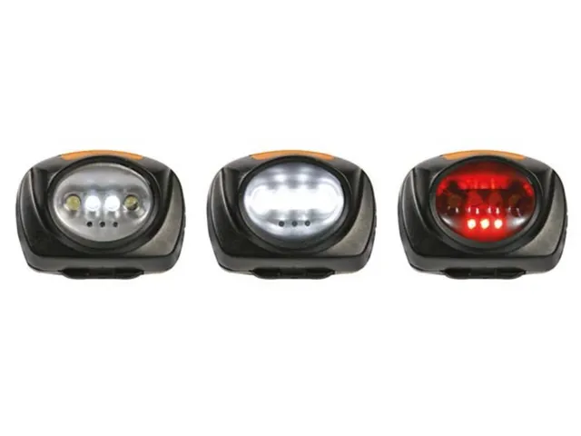 Lampe Frontale 2 En 1 À 4 Led Blanches Et 3 Led Rouges