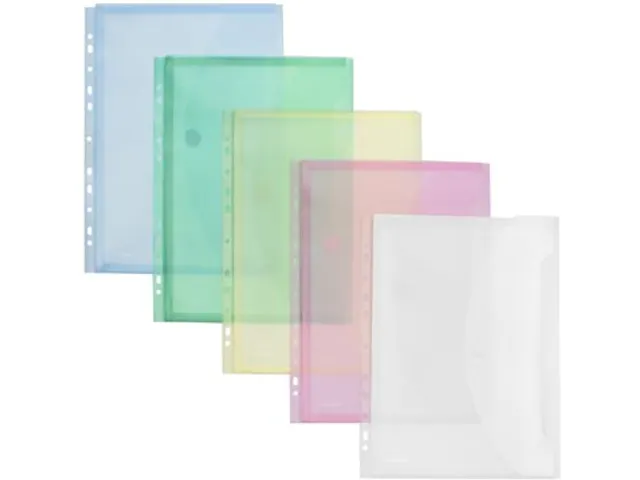 Foldersys Enveloptas Velcro Sluiting A4 Geperforeerd 11-gaats Assorti
