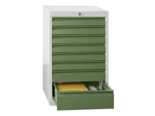 ladekast 600x500x600mm 5laden cilinderslot RAL7035 front RAL6011 - 2
