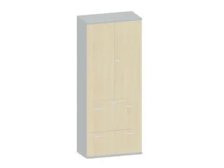 Kantoorkast 1920x800x430mm Decor Romp Lichtgrijs Decor Front Esdoorn - 1