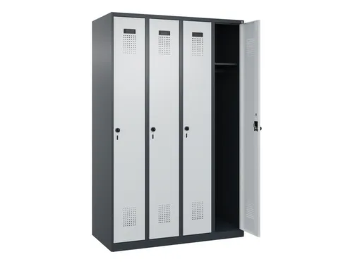 locker,HxBxD 1850x1200x500mm,4vak,vak B 300mm,draaigrendel