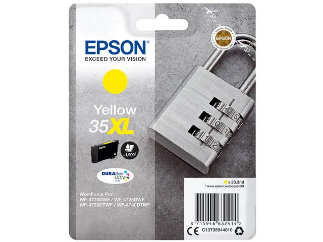C13T35944010 EPSON WF Inkt geel HC 1900 pagina's 20,3ml