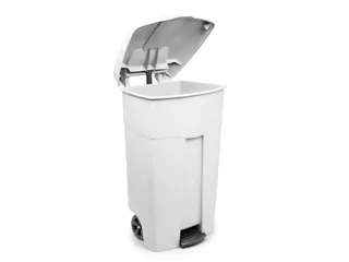 Verrijdbare Container Met Pedaal 125 Liter Wit - 1
