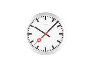 Wandklok Nextime 19cm Geborsteld Aluminium Station streepaanduiding - 1