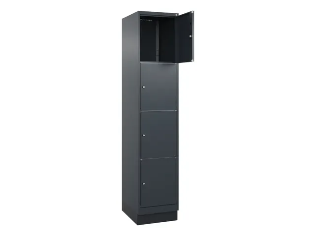 lockerkast,HxBxD 1950x400x500mm,1x4vakken,vak B 400mm,cil.-slot,sokkel