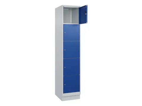 lockerkast,HxBxD 1950x400x500mm,1x5vakken,vak B 400mm,cil.-slot,sokkel