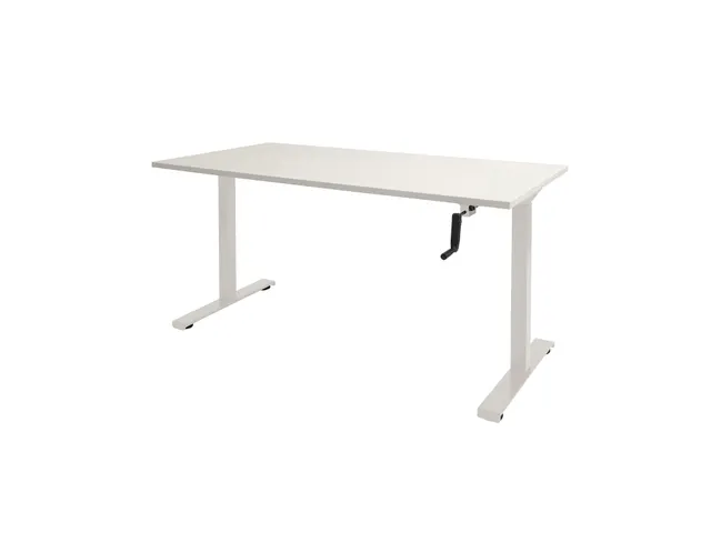 Slinger Bureau Zit-sta Wit Poot 160x80cm Blad Krijtwit