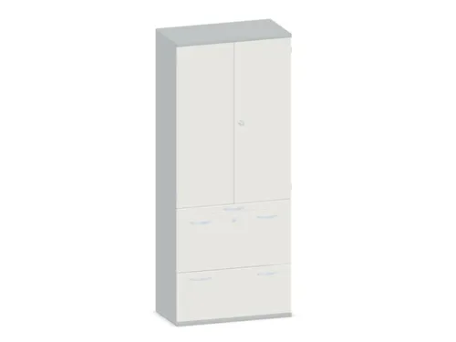kantoorkast,HxBxD 1920x800x430mm,decor romp lichtgrijs,decor front wit