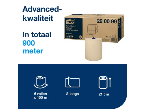 Tork 290099 H1 Matic Advanced Handdoekrol Naturel 2-laags 150m 6 rol