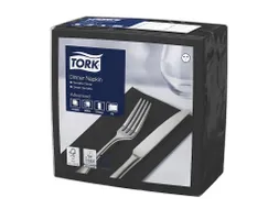 Tork 470404 Dinnerservet 2-laags Advanced 1/8 vouw Zwart 12x150 stuks