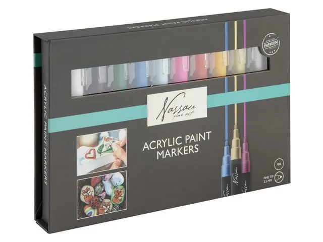 Acrylmarker Nassau set à 10 kleuren