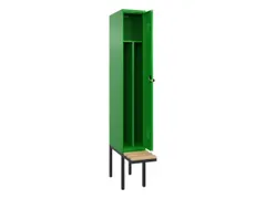 locker met bank,voor scheiding van kleding,HxBxD 2120x300x815mm,1vak
