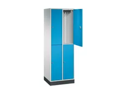 Dubbeldekse garderobekast,RAL 7035/RAL 5012,HxBxD 1950x620x500mm