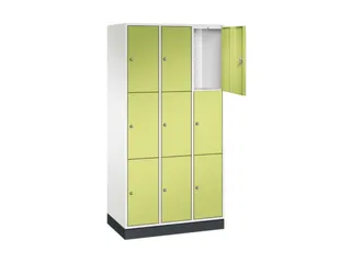 lockerkast,HxBxD 1950x920x500mm,3x3vakken,cil.-slot,sokkel - 1