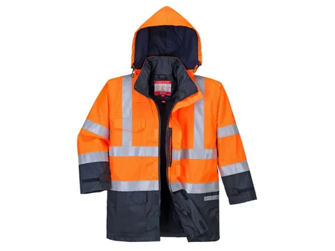 Portwest S779 hi-vis parka, fluo oranje/marineblauw, maat 3XL, per stu