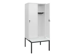 locker met bank,HxBxD 1950x800x815mm,2vak,vak B 400mm,draaigrendel - 2