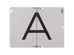 waarschuwingsteken,v. buiten,A,m. draaisluiting,plaatstaal,wit/zwart