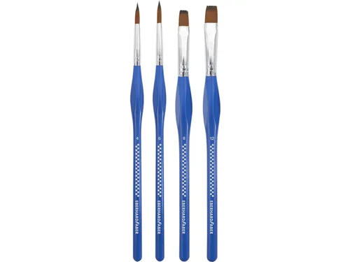 Penselenset Eberhard Faber Blue Winner 4st. Rond/plat 4,6,8 en 12, syn