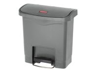 Slim Jim Step On container Front Step kunststof 15 Liter Grijs