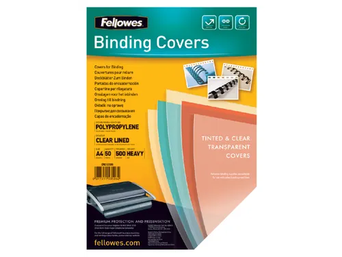 Voorblad Fellowes A4 Pp 500 Micron Transparant 50stuks