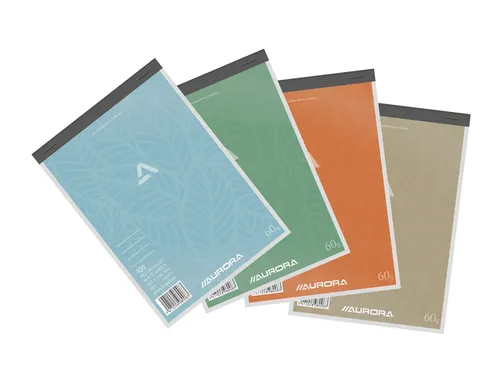 Schrijfblok Aurora A5 lijn 100 vel 60gr assorti