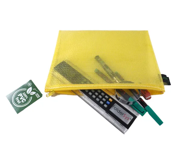 etui A5 PVC-vrij geel transparant met ritssluiting