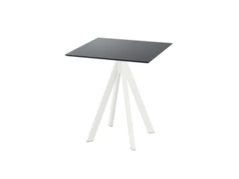 bistrotafel,HxBxD 730x700x700mm,rechthoekig,4voeten wit,blad HPL zwart