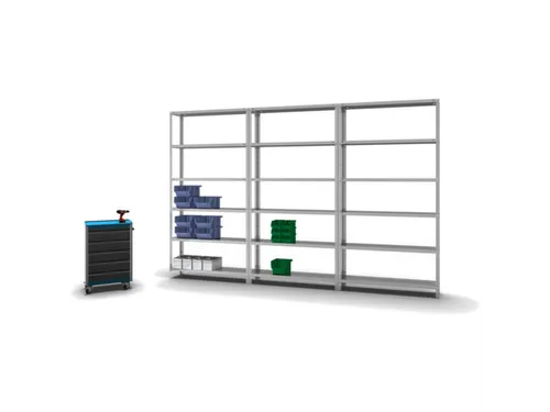 magazijnstelling,grondveld,HxBxD 2500x1300x300mm,vaklast 350kg