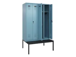 locker met bank,voor scheiding van kleding,HxBxD 2120x1200x815mm,4vak