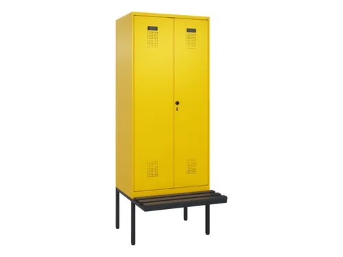 locker met bank,voor scheiding van kleding,HxBxD 2120x800x815mm,2vak