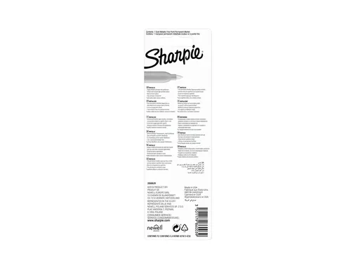 Viltstift Sharpie Fijne punt rond 0.9mm Metallic Goud op blister